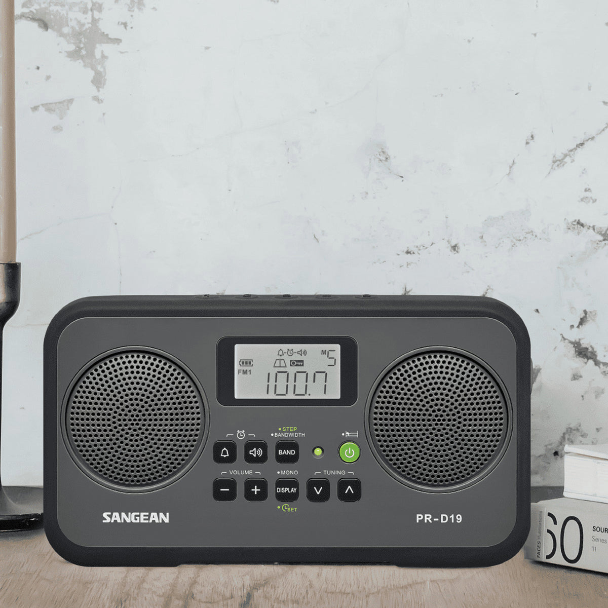SANGEAN PR-D19BK AM/FM Digital Tuning Radio with Dual Speakers and LCD Display