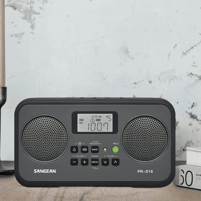 SANGEAN PR-D19BK AM/FM Digital Tuning Radio with Dual Speakers and LCD Display