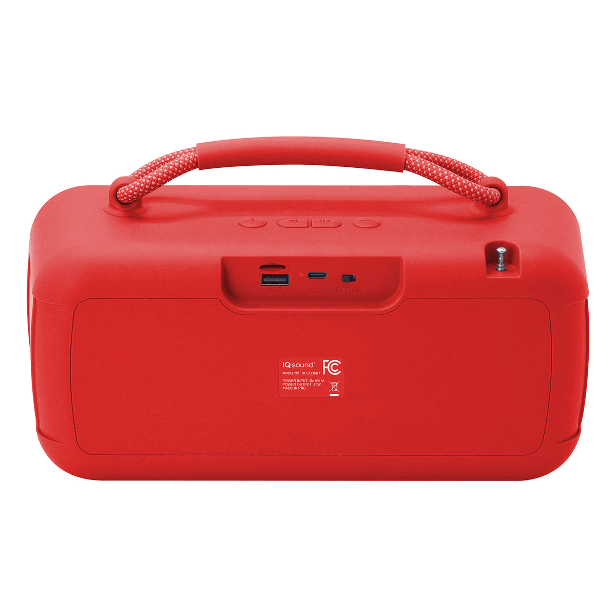 IQ Sound IQ-3521RGB RED Halo Glow Portable Bluetooth Speaker with RGB Lighting