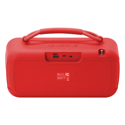 IQ Sound IQ-3521RGB RED Halo Glow Portable Bluetooth Speaker with RGB Lighting