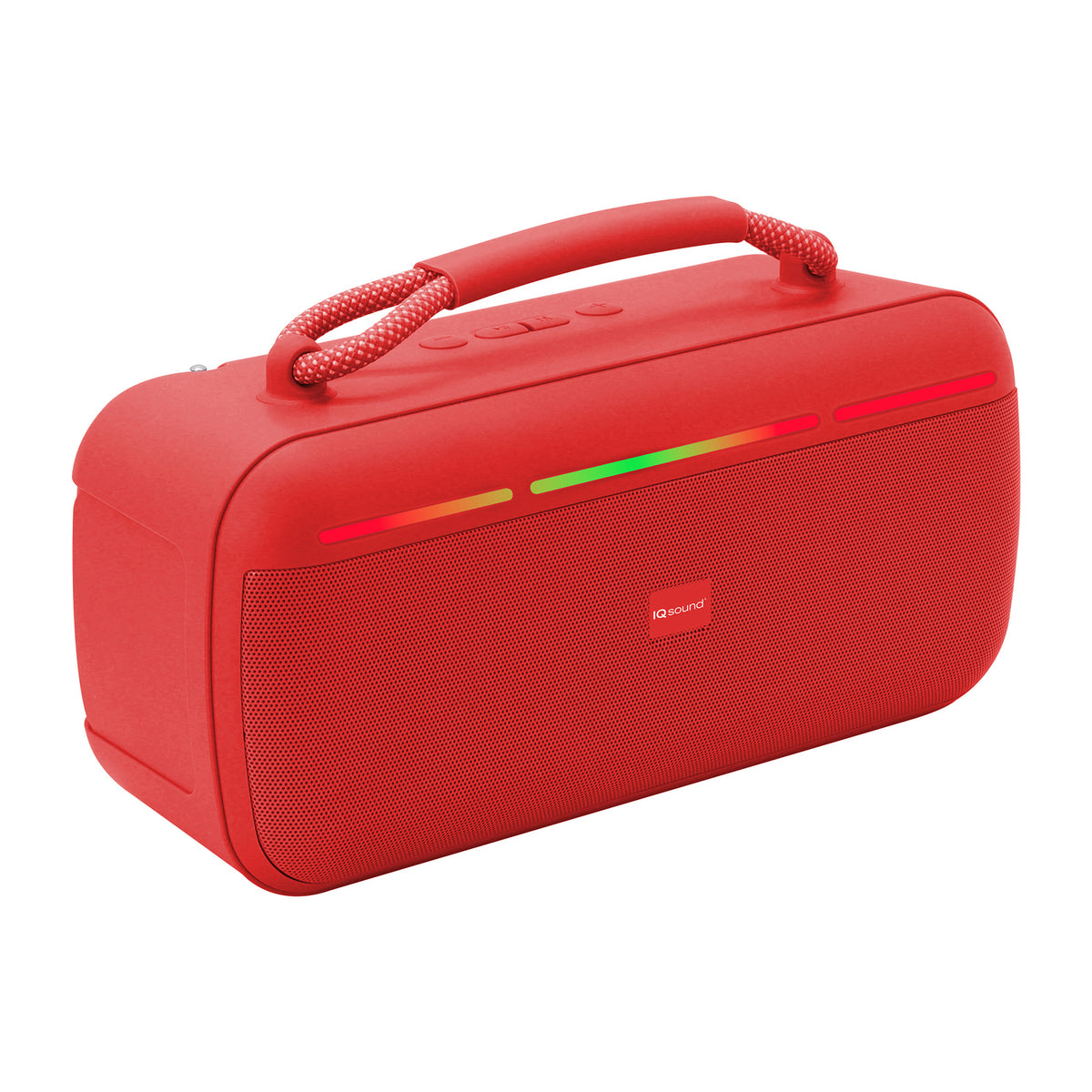 IQ Sound IQ-3521RGB RED Halo Glow Portable Bluetooth Speaker with RGB Lighting