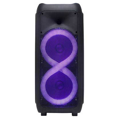 IQ Sound IQ-7288DJBT 2 x 8-Inch Bluetooth Portable Party Speaker with LED Lights