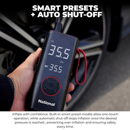NATIONAL NA-700PAC Portable Air Compressor Inflator with Power Bank