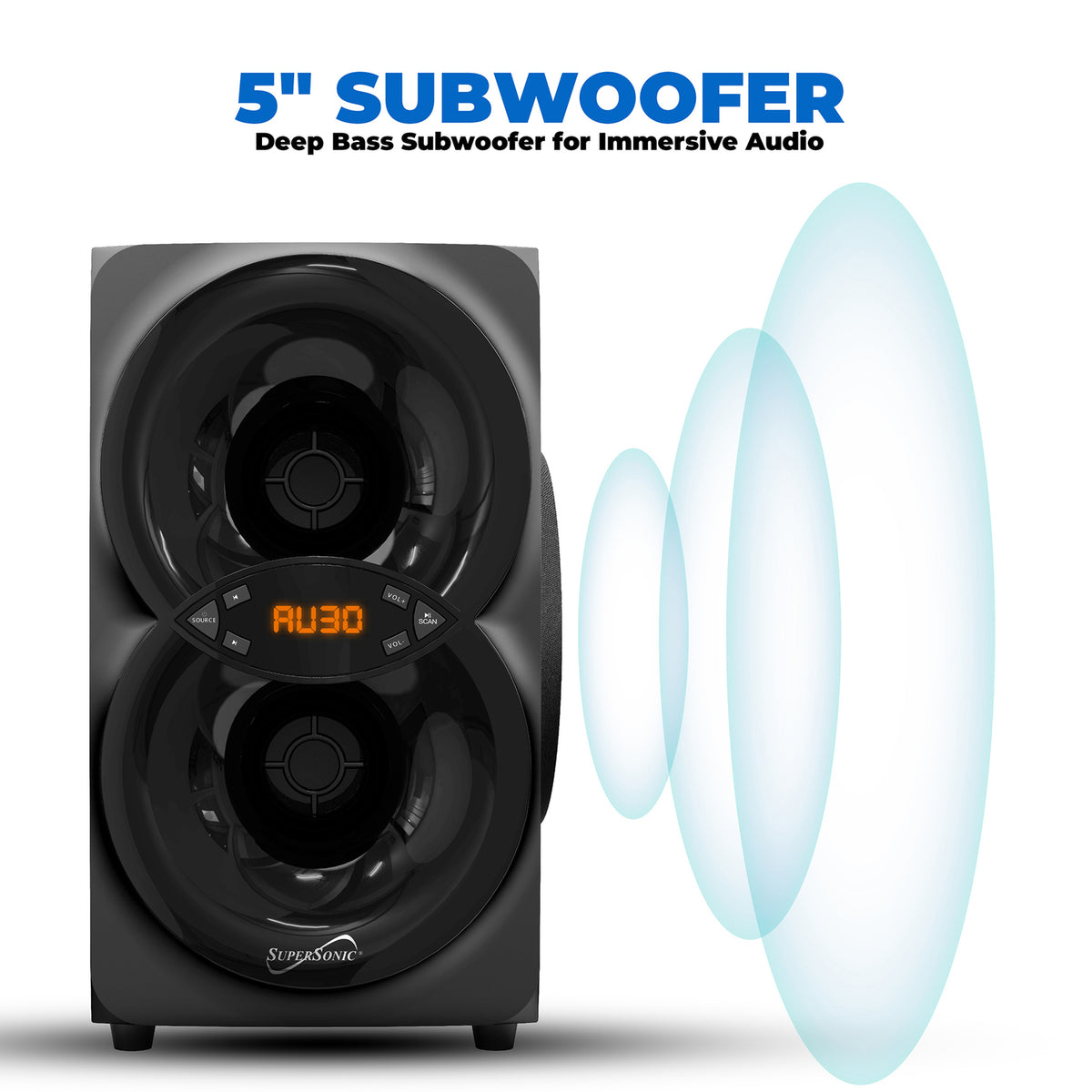 Supersonic SC-1136BT 2.1-Channel Multimedia Speaker System with Bluetooth