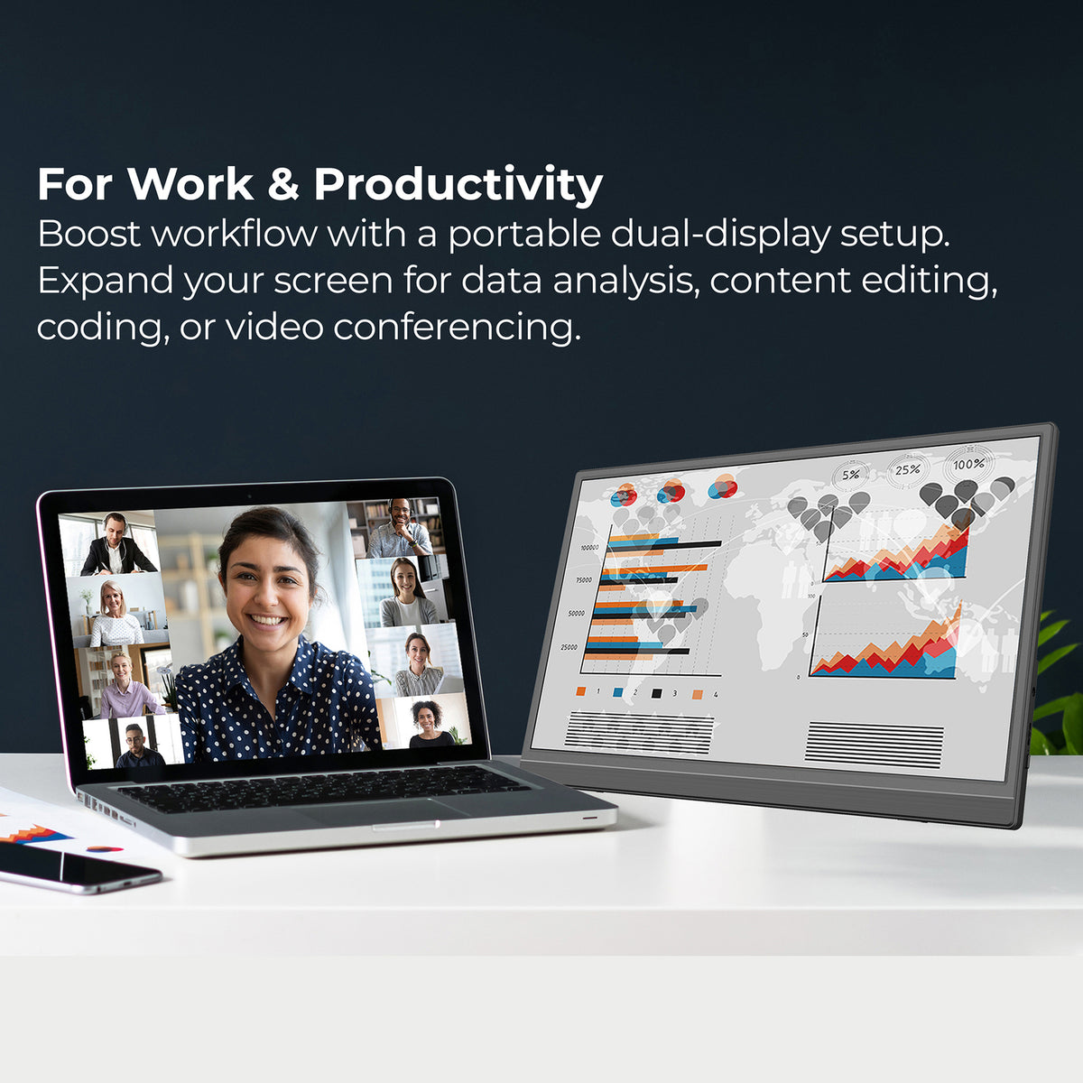 SUPERSONIC SC-1501 15.6-Inch Full HD Portable IPS Monitor