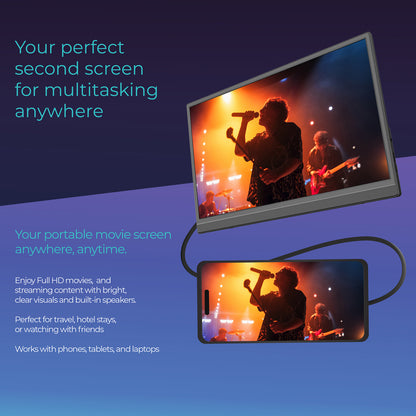 SUPERSONIC SC-1501 15.6-Inch Full HD Portable IPS Monitor