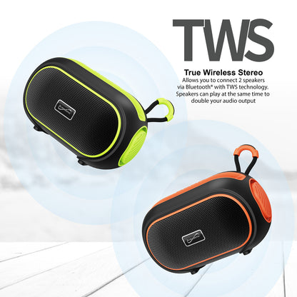 Supersonic SC-2334BT GRN Portable Bluetooth Speaker with FM Radio, USB and microSD Support