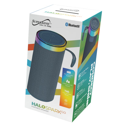 SUPERSONIC SC-2440BT BLU Bluetooth Portable Speaker with LED Lights, FM Radio and TWS