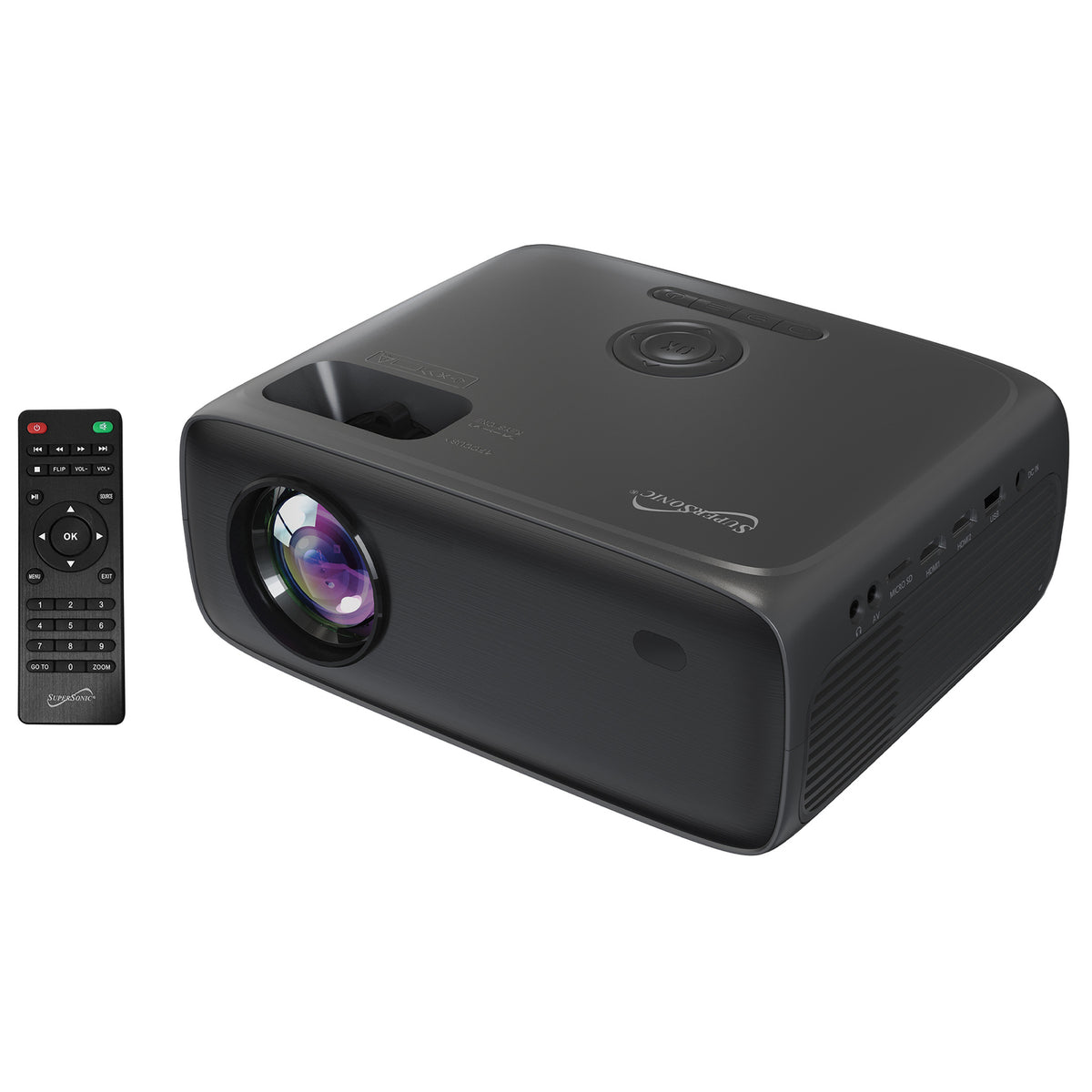 SUPERSONIC SC-282P Compact Bluetooth HD LED Projector with Full HD Support