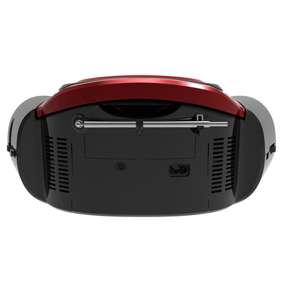 Supersonic SC-726BT Red Portable CD Boombox with Bluetooth, AM/FM Radio and Auxiliary Input
