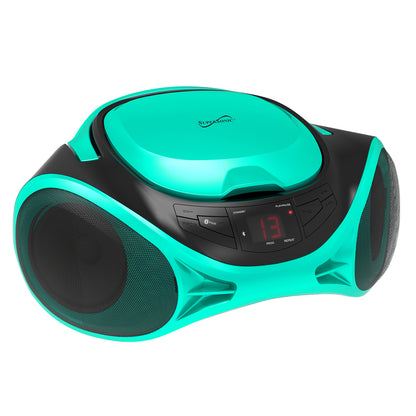 Supersonic SC-726BT Teal Portable CD Boombox with Bluetooth and AM/FM Radio
