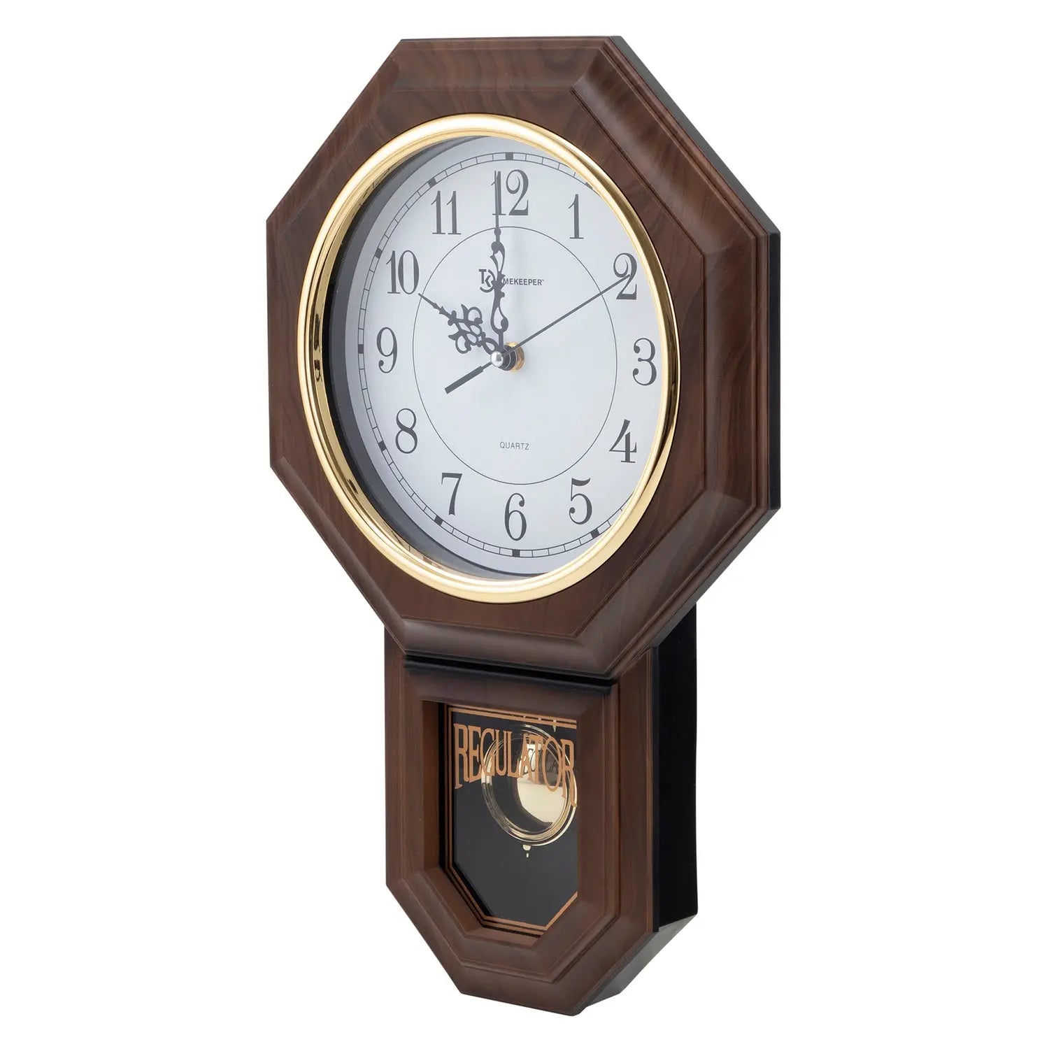 TIMEKEEPER 17-inch Wood Pendulum Wall Clock with Westminster Chime - Model 180WAGM