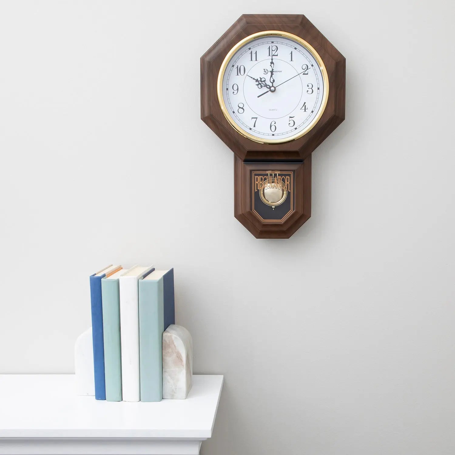 TIMEKEEPER 17-inch Wood Pendulum Wall Clock with Westminster Chime - Model 180WAGM