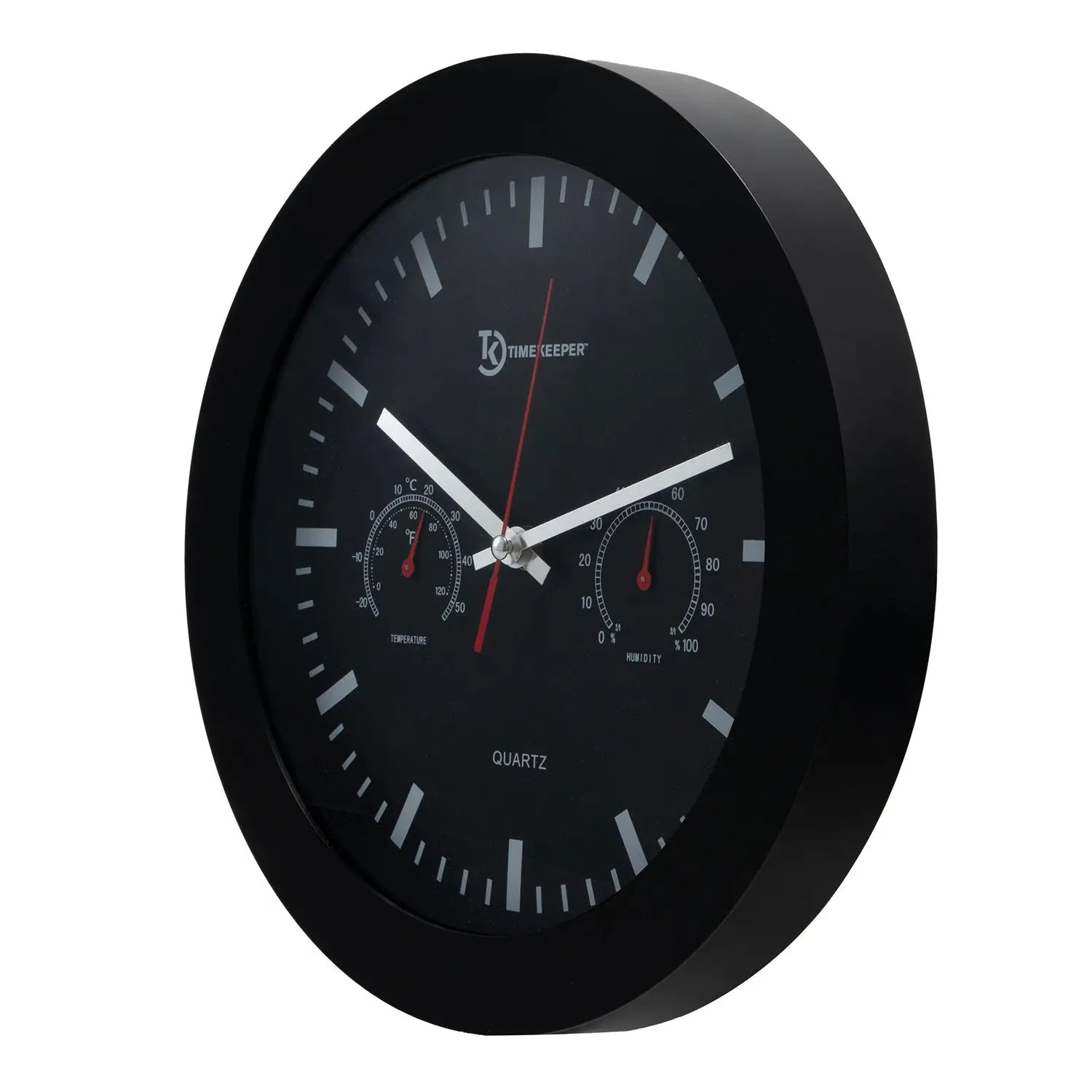 TIMEKEEPER 12-Inch Temperature and Humidity Wall Clock Model 6990