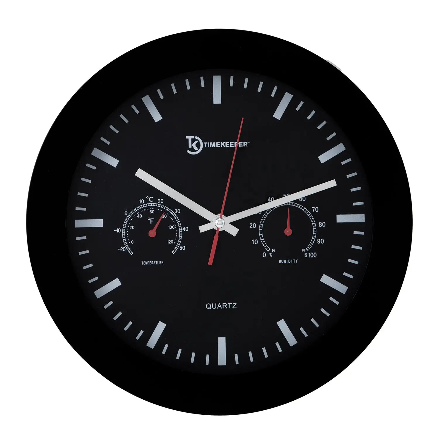TIMEKEEPER 12-Inch Temperature and Humidity Wall Clock Model 6990