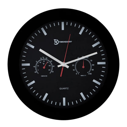TIMEKEEPER 12-Inch Temperature and Humidity Wall Clock Model 6990