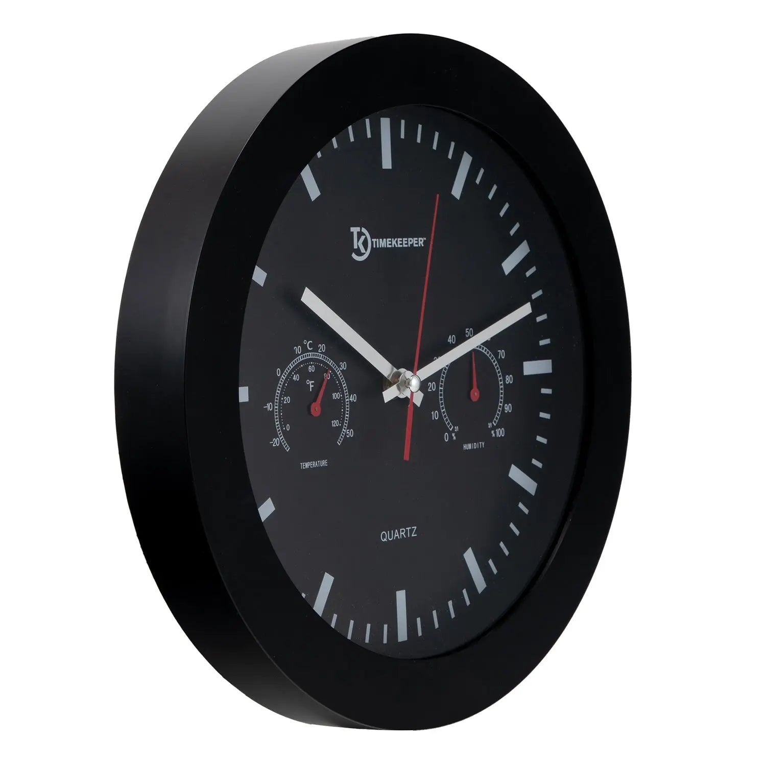 TIMEKEEPER 12-Inch Temperature and Humidity Wall Clock Model 6990