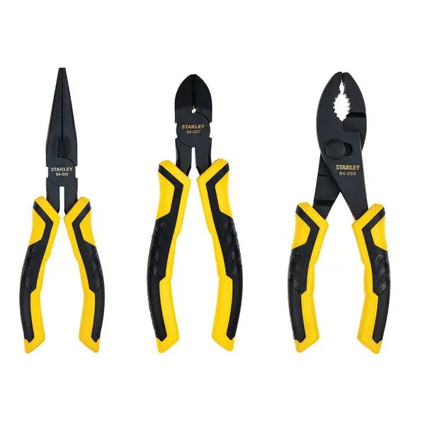 Stanley 84-056 3-Piece Pliers Set with 6-inch Long-Nose and Slip-Joint Pliers