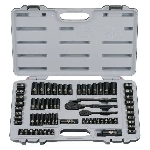 STANLEY(R) 69-Piece Mechanics Tool Set with Chrome Finish and Reversible Ratchets, Part Number 92-824