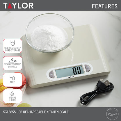 Taylor Precision Products USB-Powered Kitchen Scale 5315855