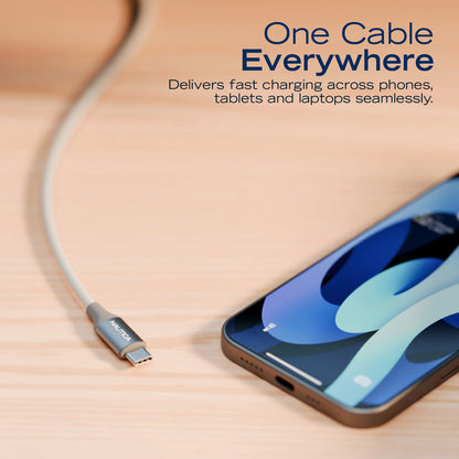 NAUTICA UCCCB17-02-04 4-Foot White USB-C Charging and Data Cable - Pack of 3