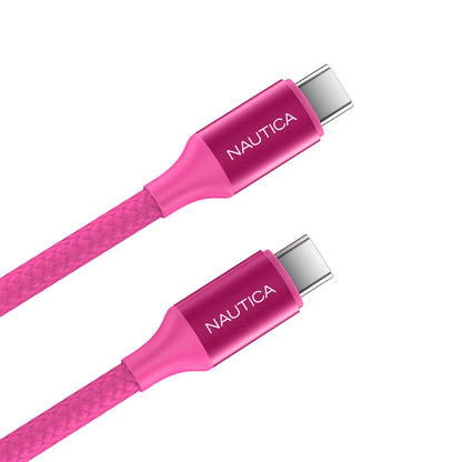 Nautica UCCCB17-09-04 4-Foot Pink USB-C Charging and Data Cable – 3-Pack