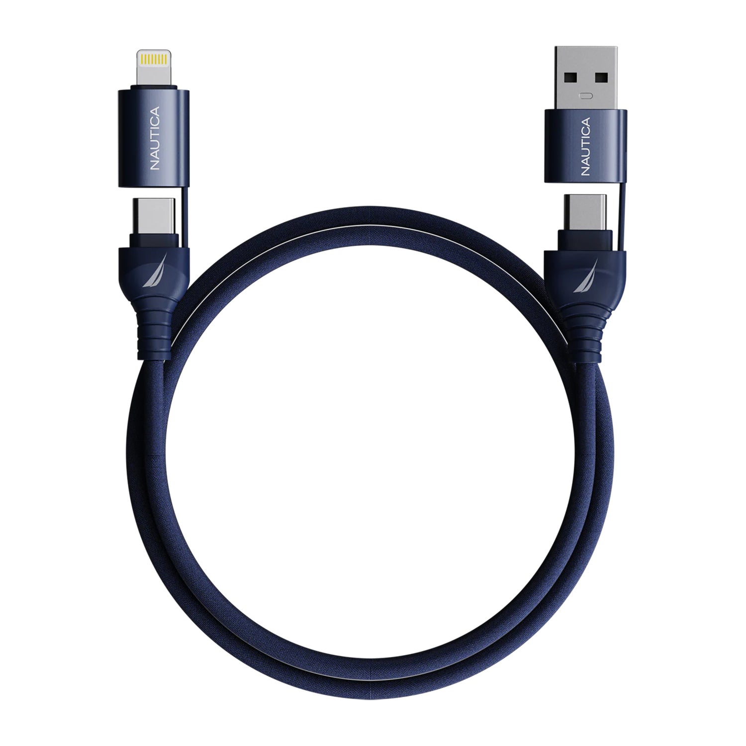 Nautica 4FT 4-in-1 Urban Navy Charging Cable (Part #UCCCB04-01-04)