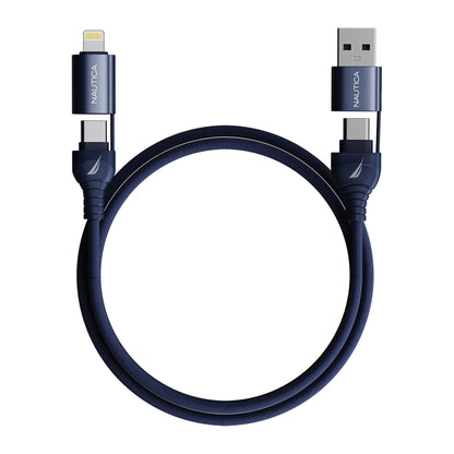 Nautica 4FT 4-in-1 Urban Navy Charging Cable (Part #UCCCB04-01-04)