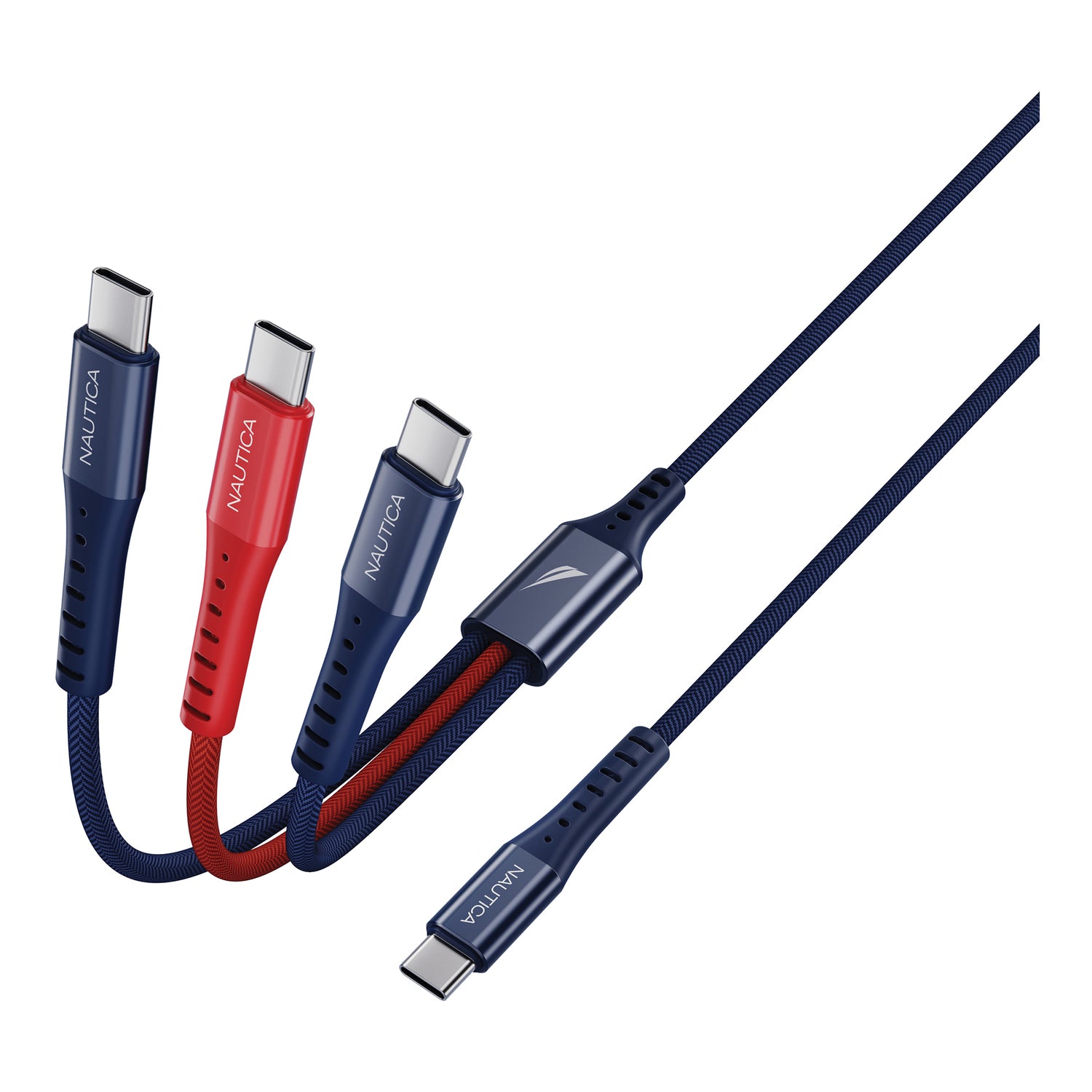 Nautica 4ft 3-in-1 USB-C Charging Cable UCCCB06-01-04 with Fast Charging and Data Transfer
