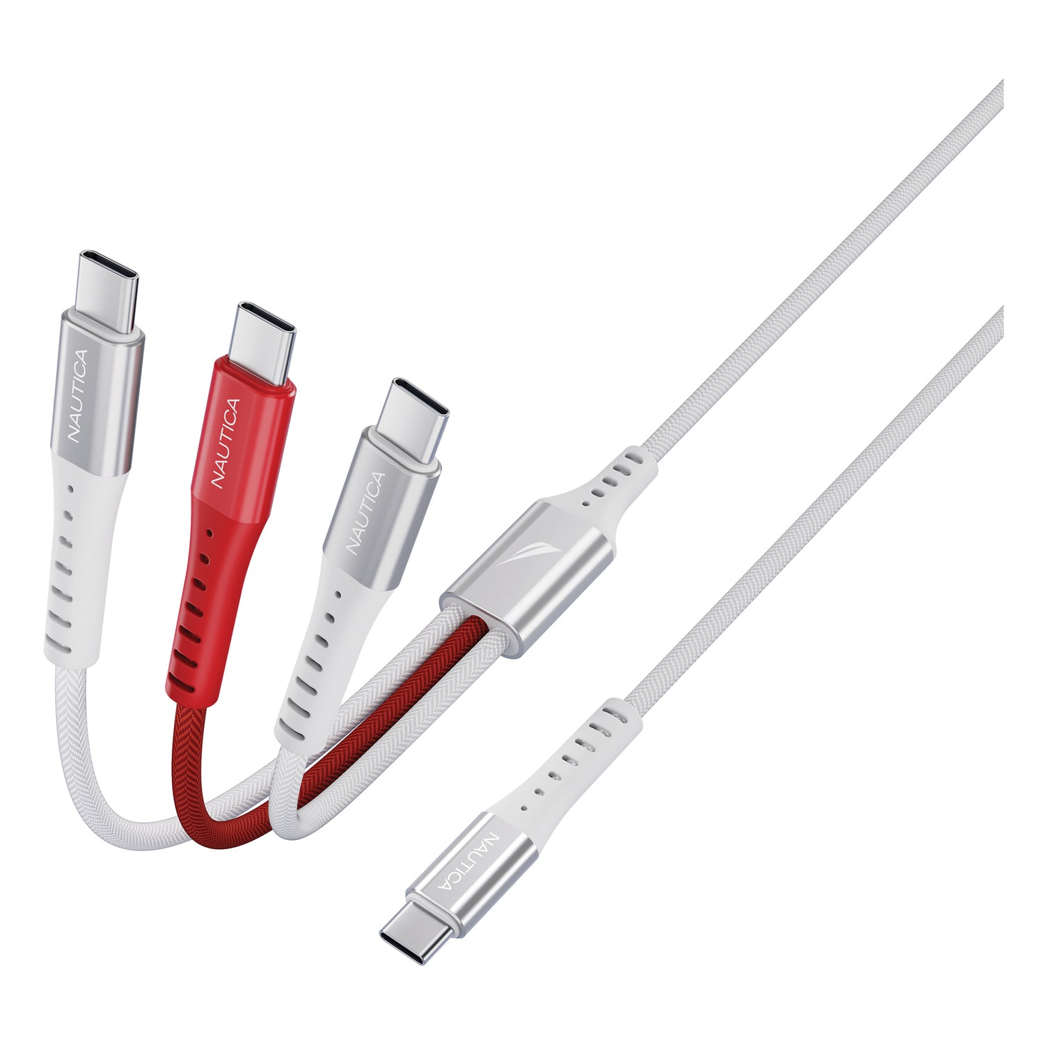 Nautica UCCCB06-02-04 4ft 3-in-1 Charging Cable with USB-C Connectors