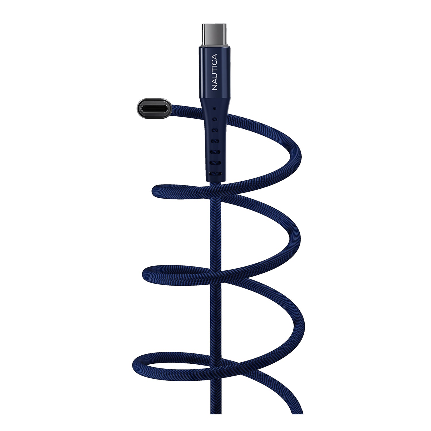 NAUTICA UCCCB10-01-04 4-Foot USB-C Charging and Data Cable with LED Indicator, Navy