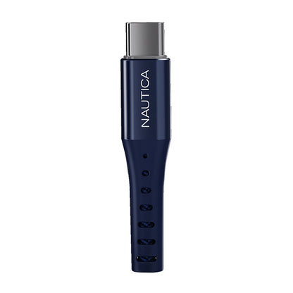 NAUTICA UCCCB10-01-04 4-Foot USB-C Charging and Data Cable with LED Indicator, Navy