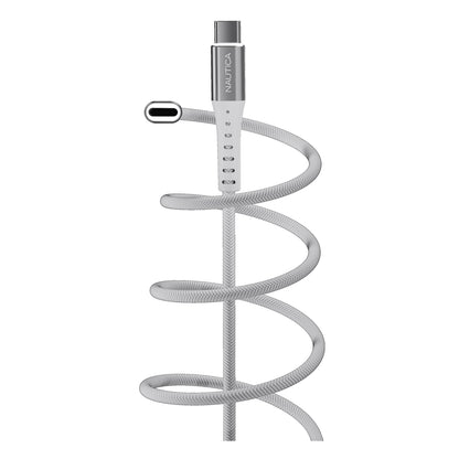 NAUTICA UCCCB10-02-04 4Ft USB-C Cable with LED Light and Fast Charging