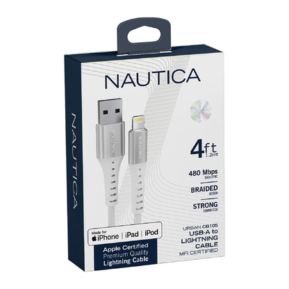 Nautica UCCCB16-02-04 4ft MFi-Certified Lightning Cable for iPhone, iPad, and iPod