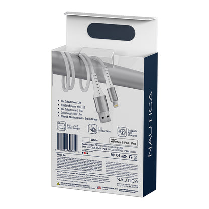 Nautica UCCCB16-02-04 4ft MFi-Certified Lightning Cable for iPhone, iPad, and iPod