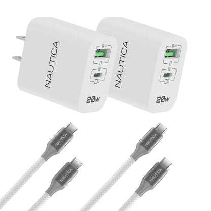 NAUTICA Turan Core 20 Charging Bundle with Dual USB-C Wall Chargers and Cables