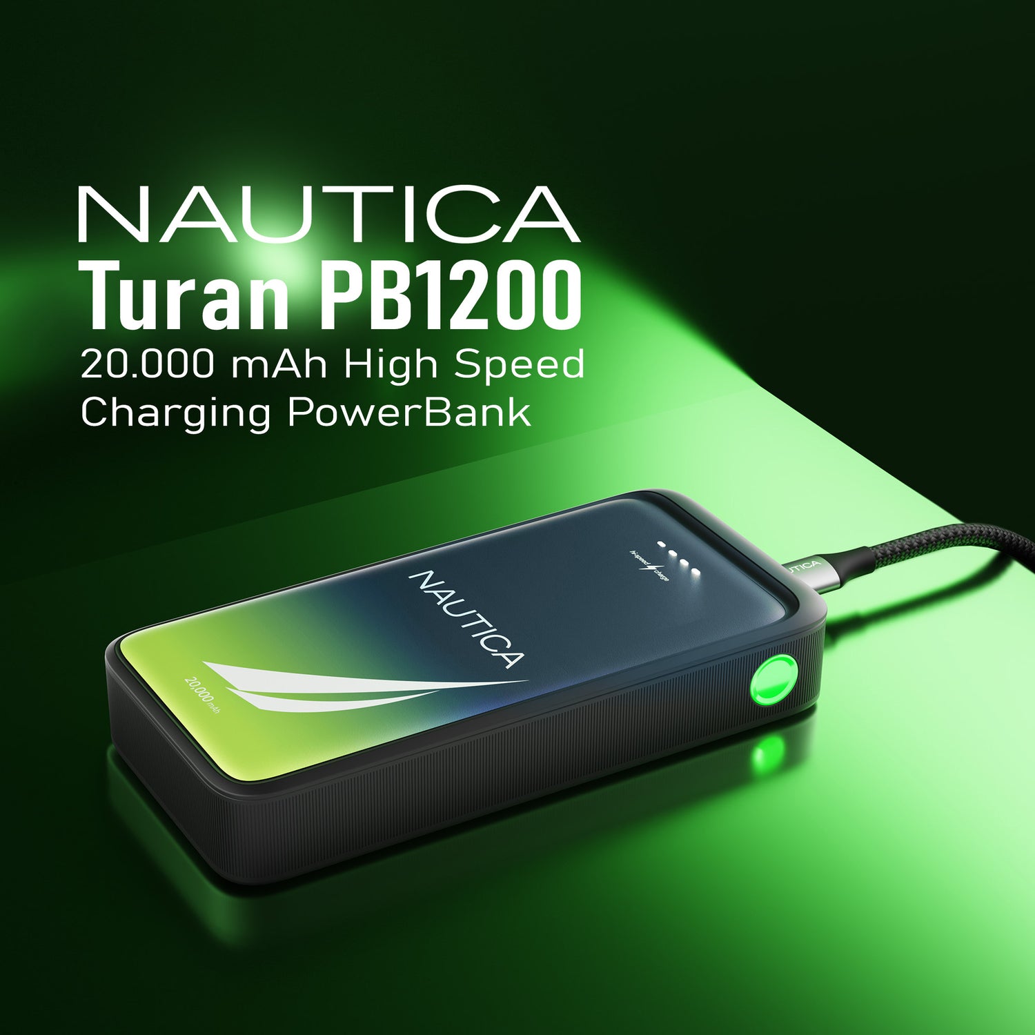 Nautica UCCPB08-03 20,000mAh Turan Power Bank with Fast Charging and Dual Ports
