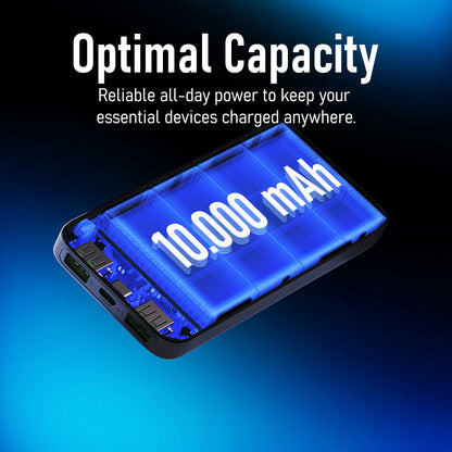 Nautica UCCPB10-03 10,000mAh Turbo Power Bank with Dual USB Ports and LED Display
