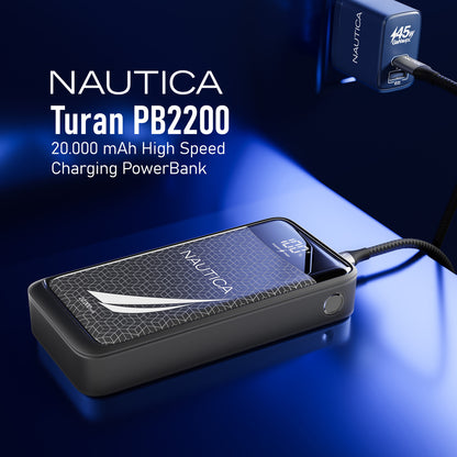 NAUTICA UCCPB11-03 20,000mAh Turbo Power Bank with Dual Output and LED Display
