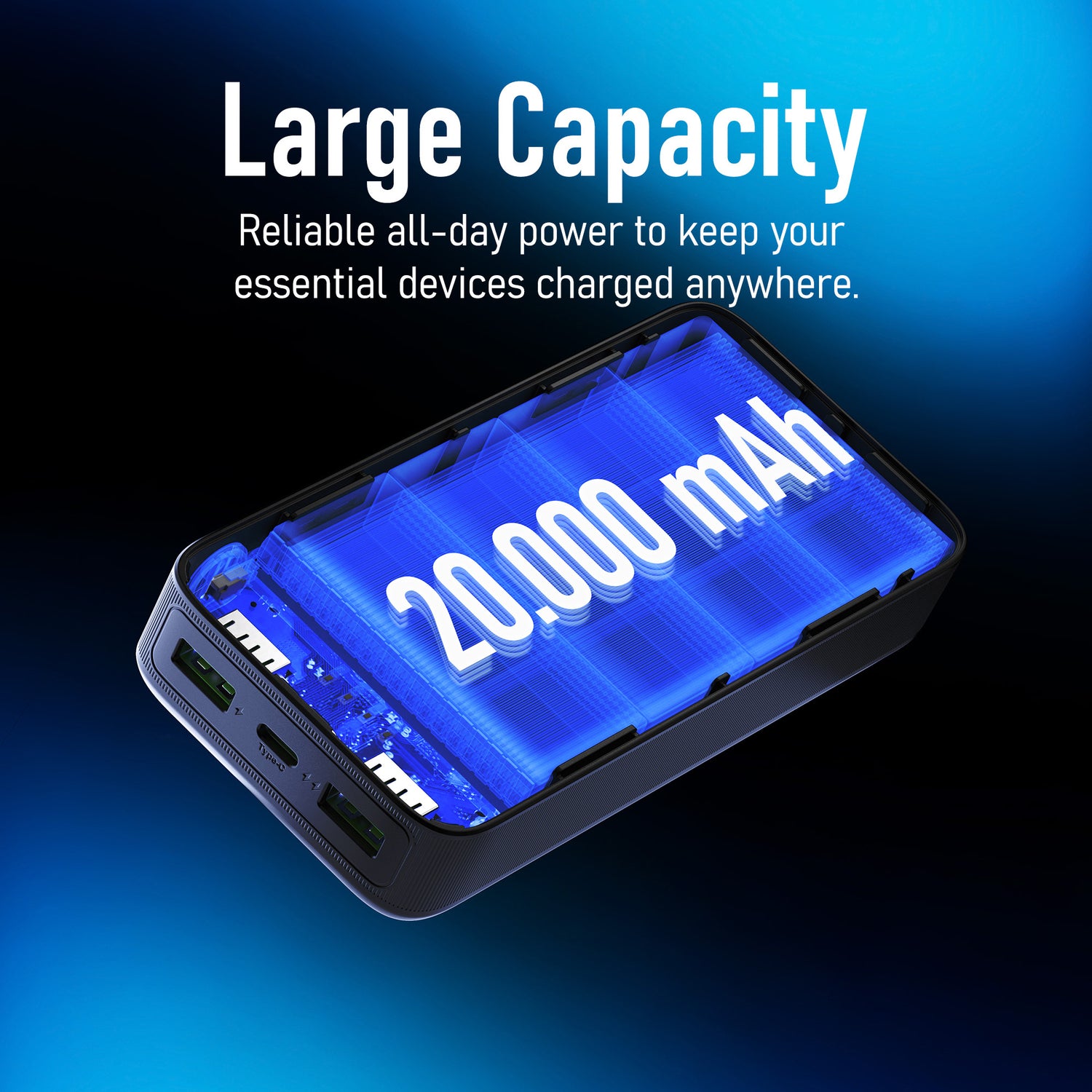 NAUTICA UCCPB11-03 20,000mAh Turbo Power Bank with Dual Output and LED Display