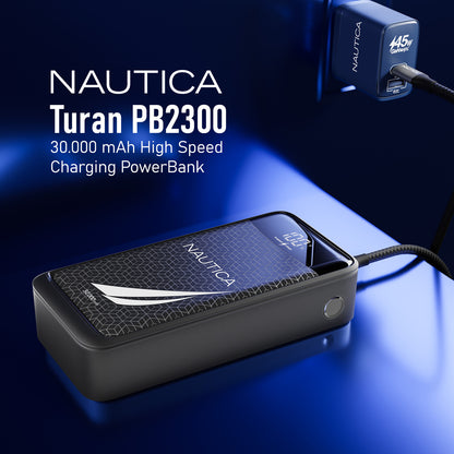 NAUTICA UCCPB12-03 30,000mAh Turbo Power Bank with Dual Charging and LED Display