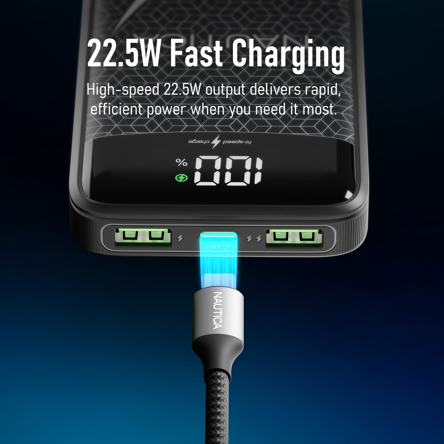 NAUTICA UCCPB12-03 30,000mAh Turbo Power Bank with Dual Charging and LED Display