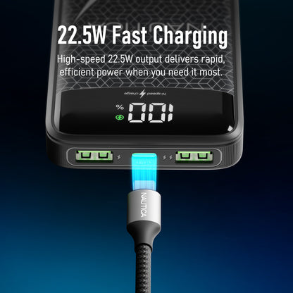 NAUTICA UCCPB12-03 30,000mAh Turbo Power Bank with Dual Charging and LED Display