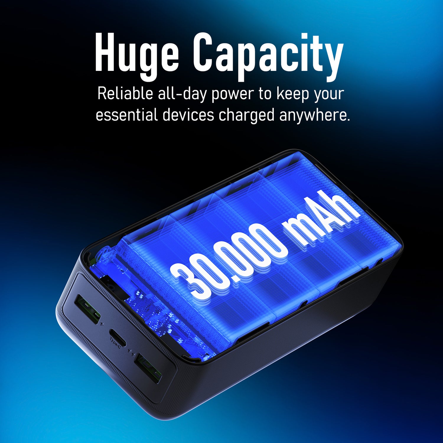 NAUTICA UCCPB12-03 30,000mAh Turbo Power Bank with Dual Charging and LED Display