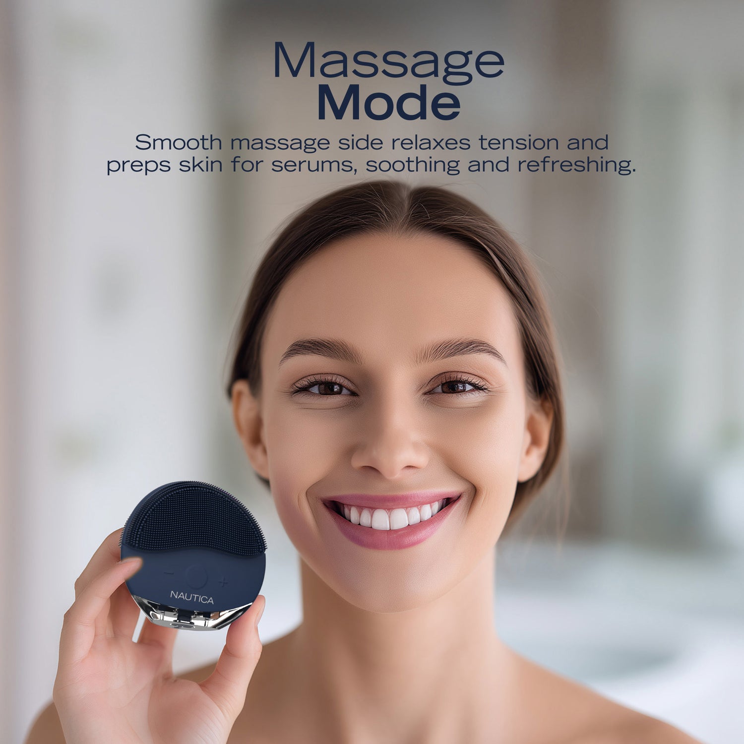 NAUTICA PC110 Sonic Facial Cleansing Brush with Night-Blue Ambient Light
