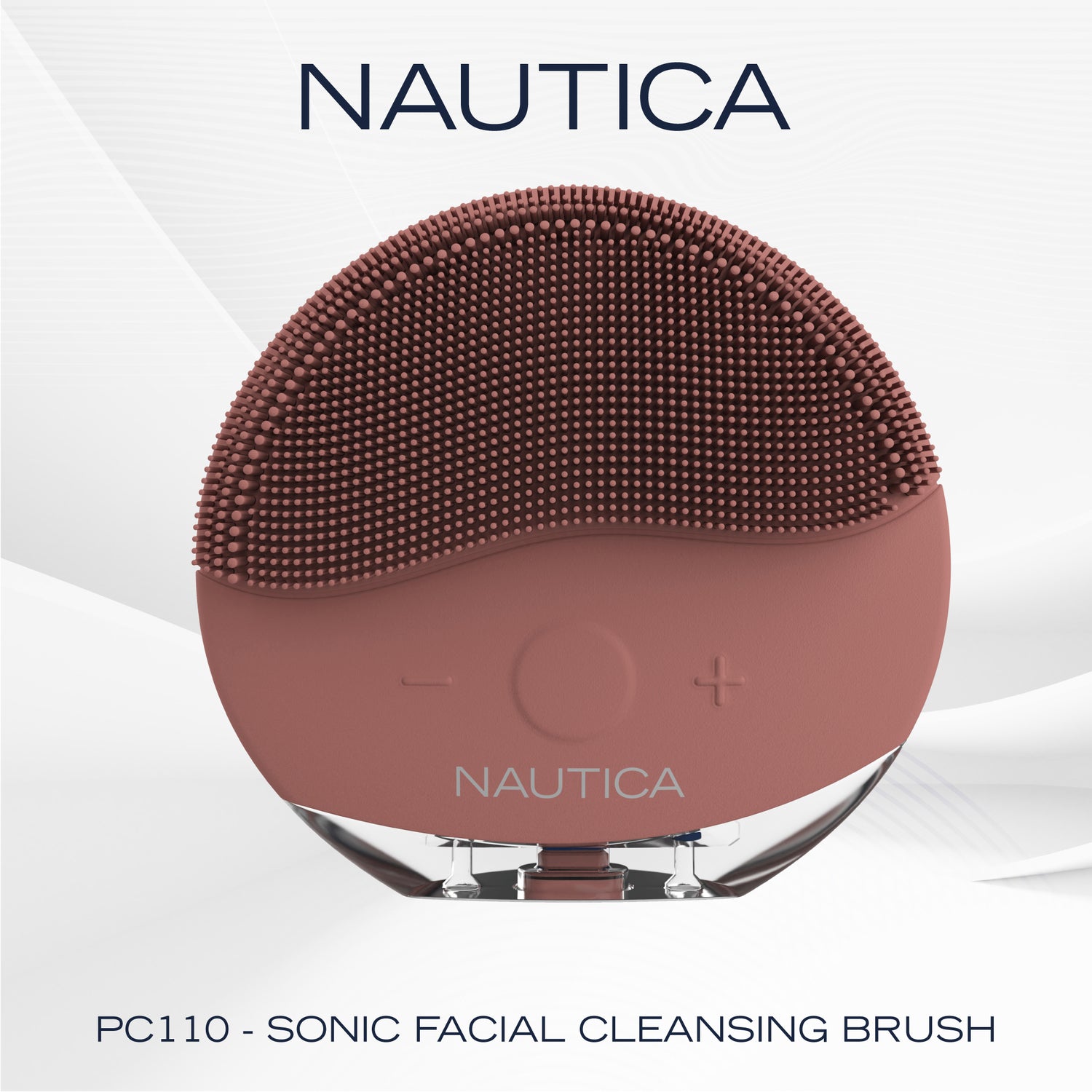 NAUTICA UCCPC01-29 Sonic Facial Cleansing Brush – Dual-Sided, Waterproof, Rechargeable, with Ambient Night Blue Light