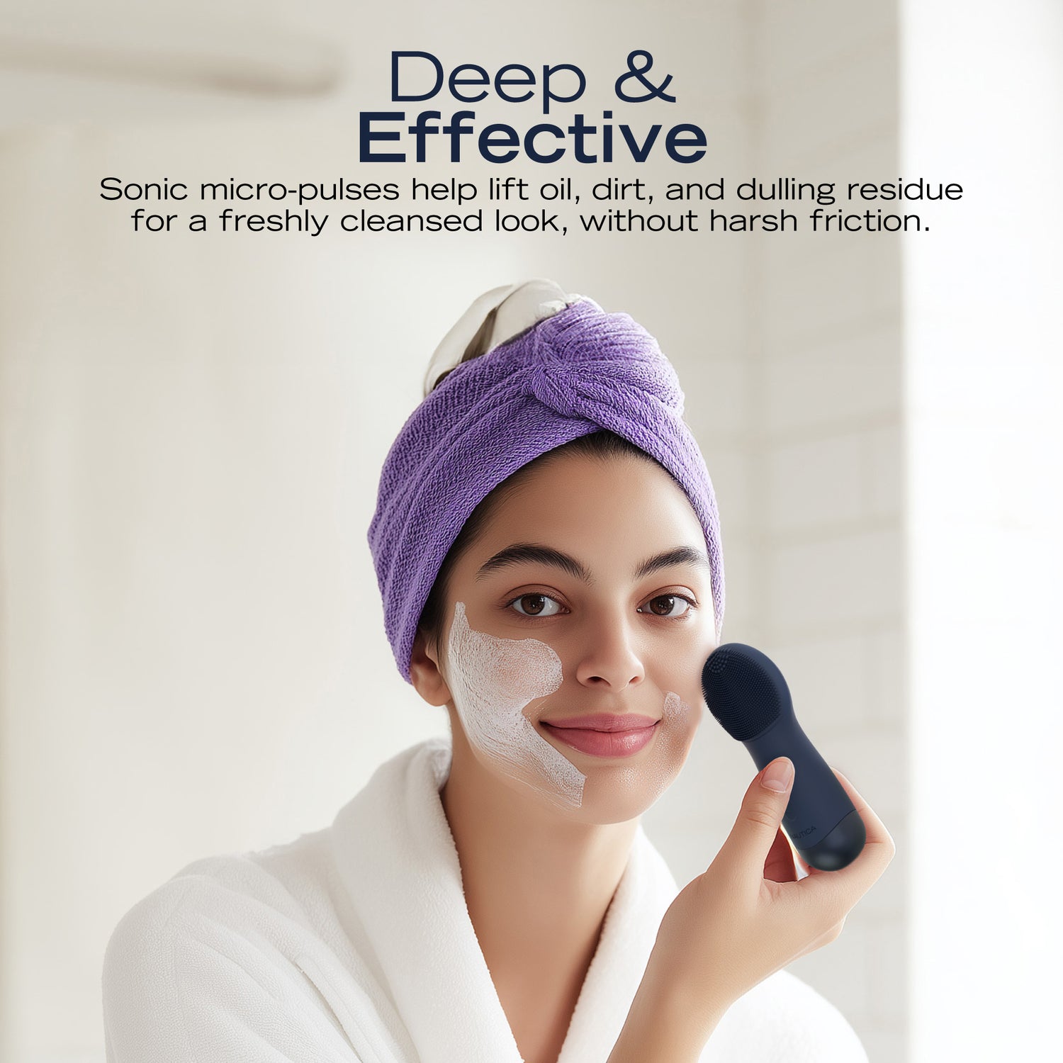 NAUTICA UCCPC03-01 PC130 Sonic Facial Cleansing Brush with Anti-Wrinkle Head and Night-Blue Ambient Light