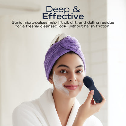 NAUTICA UCCPC03-01 PC130 Sonic Facial Cleansing Brush with Anti-Wrinkle Head and Night-Blue Ambient Light