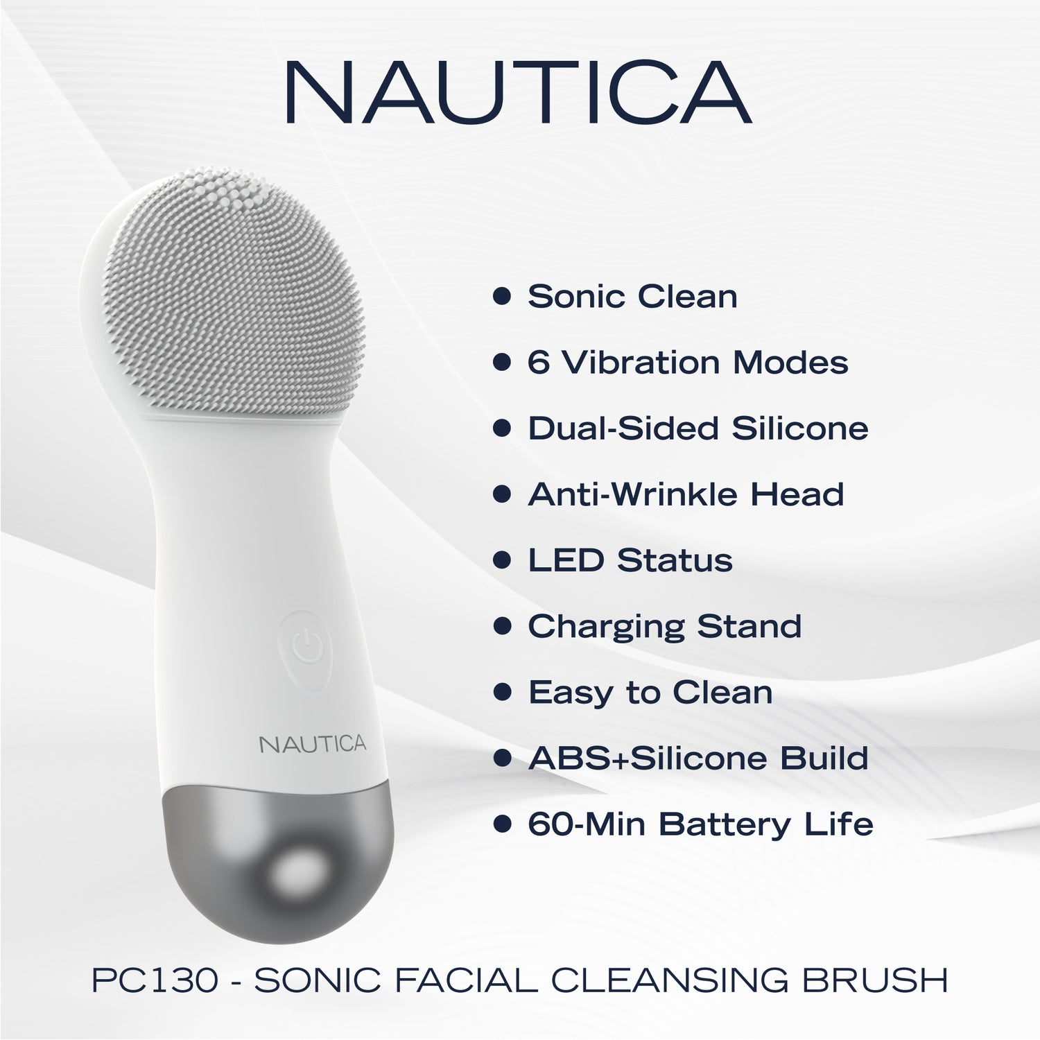 NAUTICA UCCPC03-34 PC130 Sonic Facial Cleansing Brush with Anti-Wrinkle Head