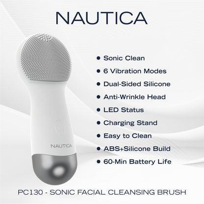 NAUTICA UCCPC03-34 PC130 Sonic Facial Cleansing Brush with Anti-Wrinkle Head